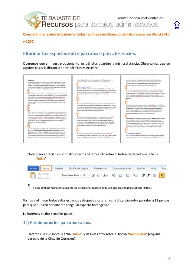 Como Eliminar Automaticamente Todos Las Lineas En Blanco O Parrafos V