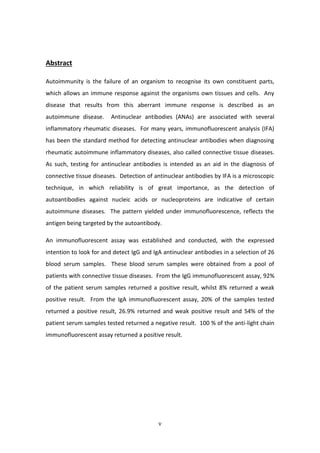 Investigation of IgA Antinuclear Antibody responses in Autoimmunity ...