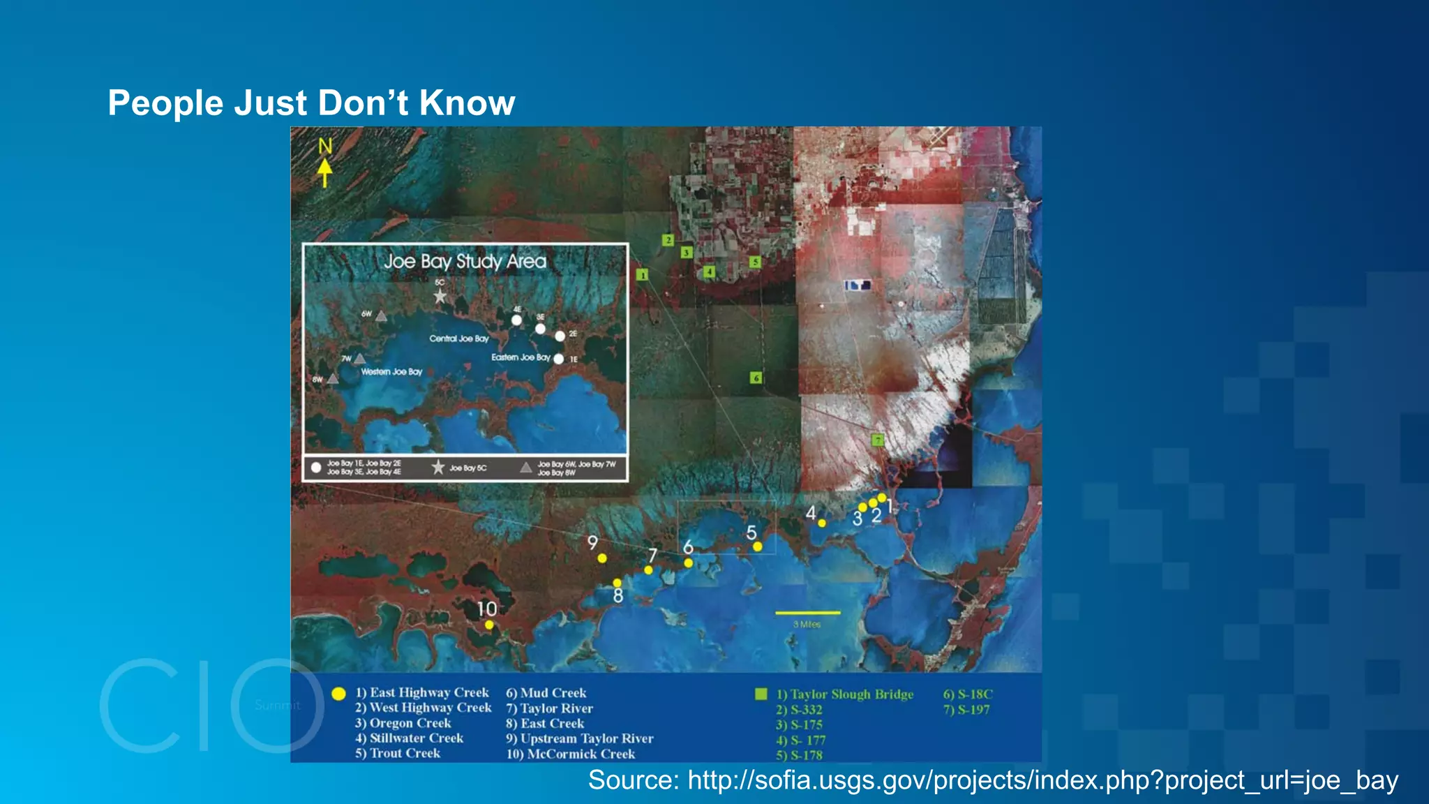 People Just Don’t Know
Source: http://sofia.usgs.gov/projects/index.php?project_url=joe_bay
 