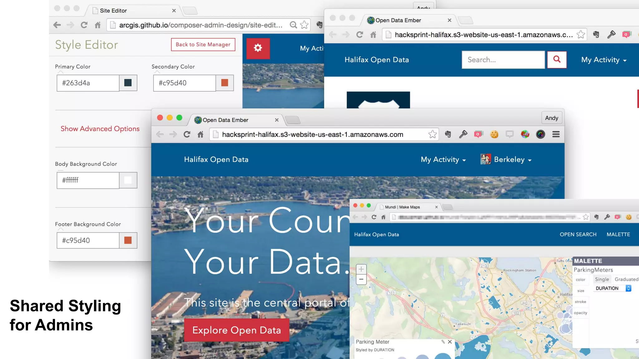 Shared Styling
for Admins
 
