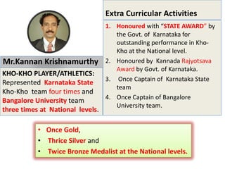 Kannan Krishnamurthy Profile PowerPoint Presentation-1 | PDF