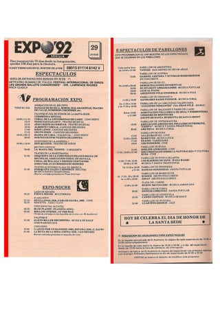 Programa del 29 de junio de EXPO 92