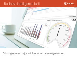 Business Intelligence fácil
Cómo gestionar mejor la información de su organización.
 