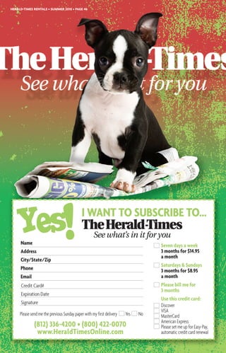 HERALD-TIMES RENTALS • SUMMER 2010 • PAGE 46
 