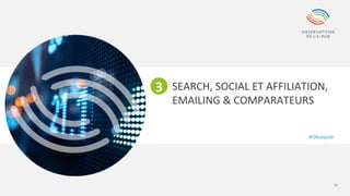16
SEARCH, SOCIAL ET AFFILIATION,
EMAILING & COMPARATEURS
3
#Obsepub
 