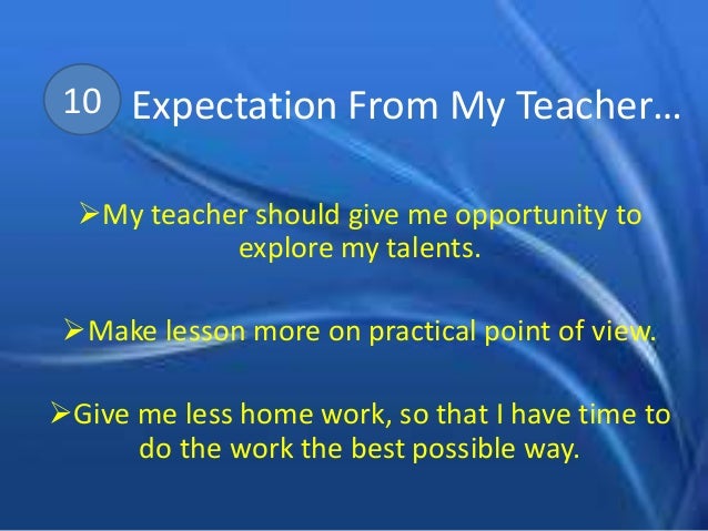 High school expectations essay