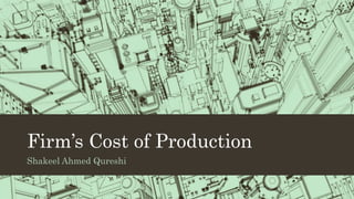 Firm’s Cost of Production
Shakeel Ahmed Qureshi
 