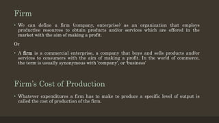 firm cost of production | PPTX