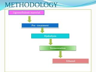 OBJECTIVETo use suitable physical and chemical method for treatment of agro-waste.Bioconversion of agro-waste into fermentable sugars.The production of ethanol.