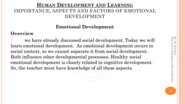 IMPORTANCE, ASPECTS AND FACTORS OF EMOTIONAL DEVELOPMENT | PDF ...