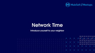 Introduce yourself to your neighbor
Network Time
 