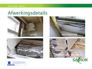 Afwerkingsdetails gevel borstwering dakkapel buitenmuur bij trap 