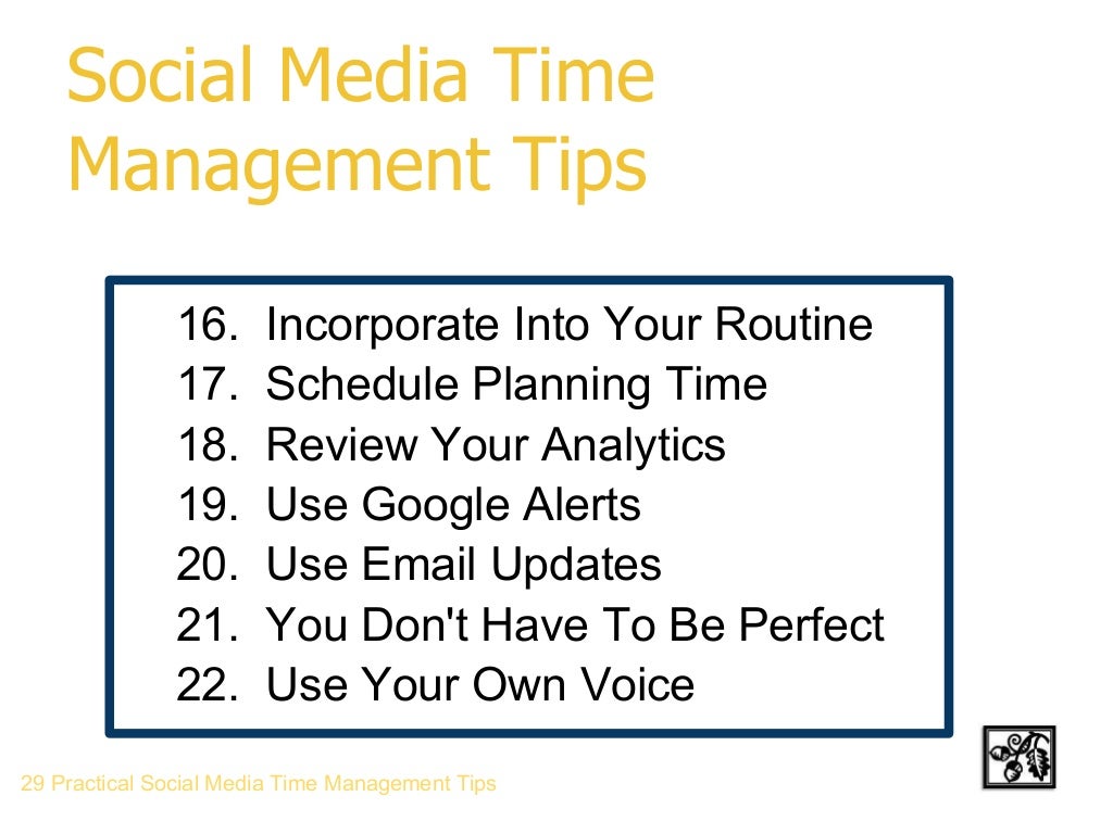 29 practical tips for social media time management