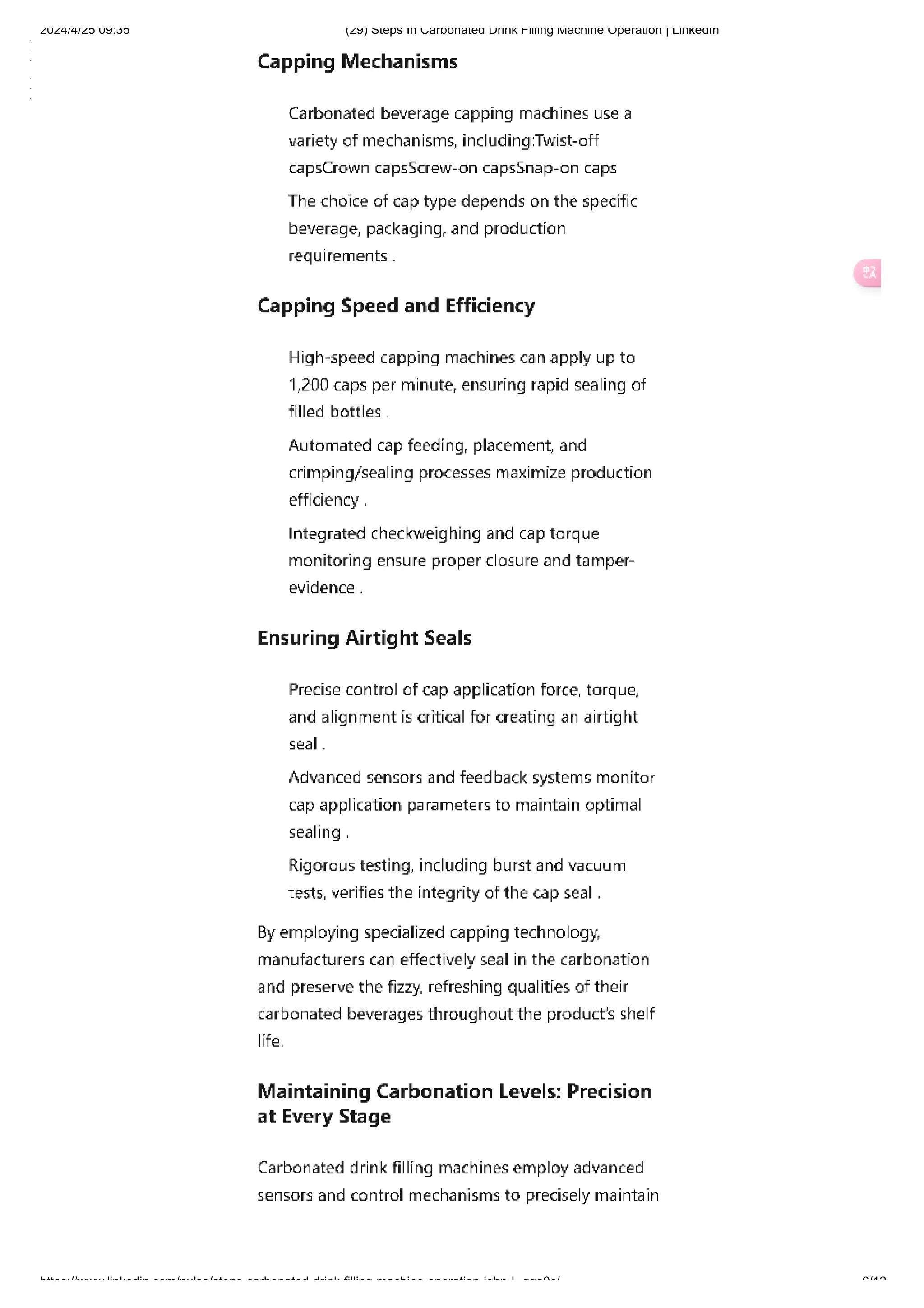 Steps In Carbonated Drink Filling Machine Operation