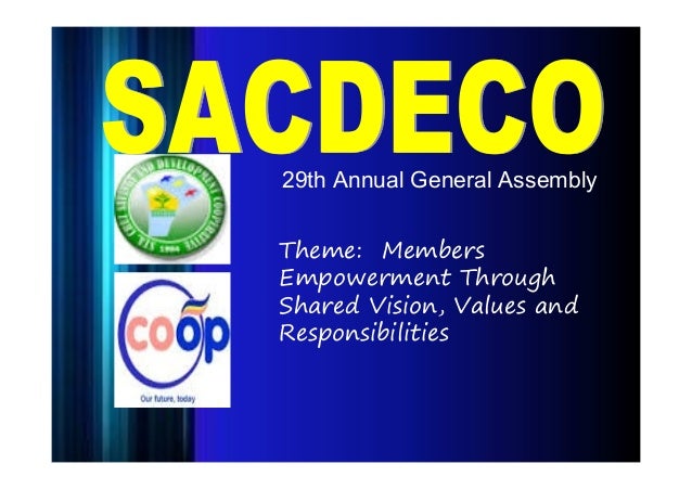 29th annual general assembly of sacdeco