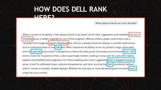 HOW DOES DELL RANK
HERE?
 