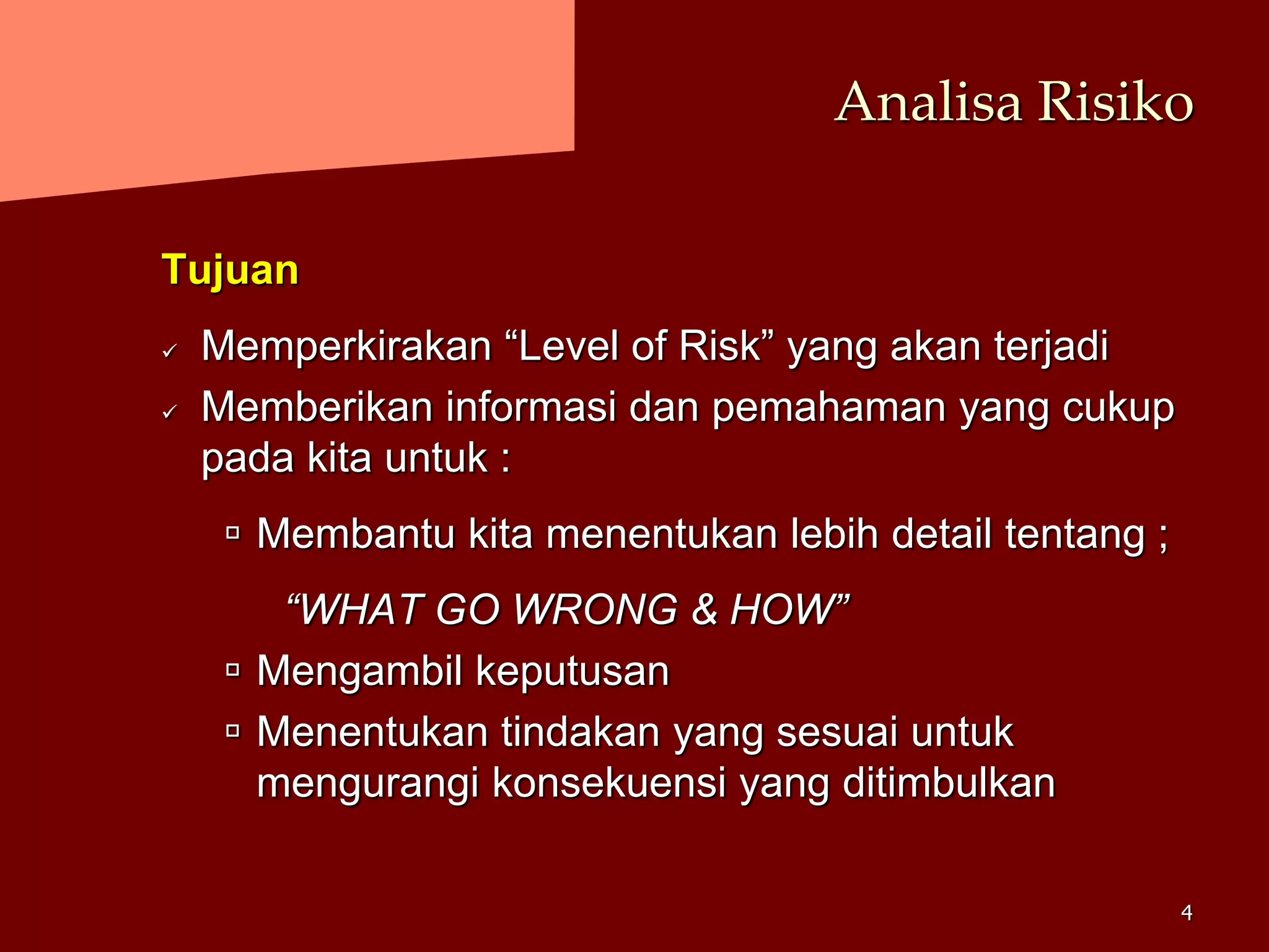 Analisis & Evaluasi RISIKO _ Materi Training 