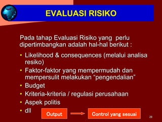 Analisis & Evaluasi RISIKO _ Materi Training 