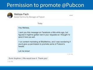 Permission to promote @Pubcon
 