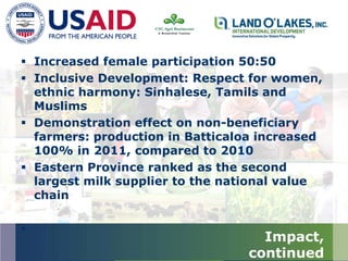 Dairy Enhancement in Eastern Province of Sri-Lanka