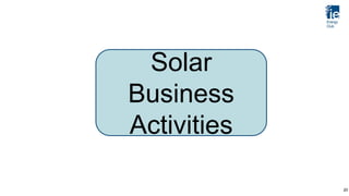 Solar
Business
Activities
20
 