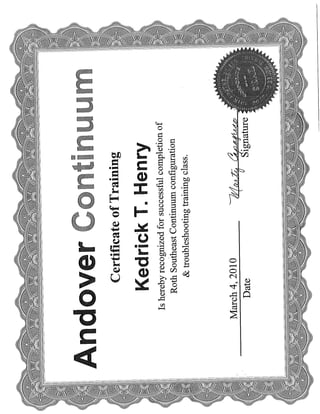 andover certification
