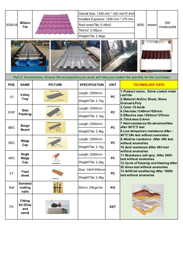 catalogue of stone coated roofing sheets from sgb china catalogue sheets