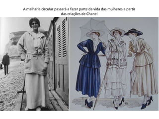 A malharia circular passará a fazer parte da vida das mulheres a partir
das criações de Chanel
 