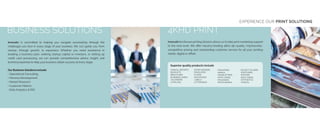 BUSINESS SOLUTIONS
Innovativ is committed to helping you navigate successfully through the
challenges you face in every stage of your business. We can guide you from
startup, through growth, to expansion. Whether you need assistance in
building a business plan, seeking startup capital or investors, or setting up
credit card processing; we can provide comprehensive advice, insight, and
technical expertise to help your business obtain success at every stage.
Our Business Solutions include
• Operational Consulting
• Persona Development
• Market Research
• Customer Metrics
• Data Analytics & ROI
4KHD PRINT
Innovativ’s inhouse printing division allows us to take print marketing support
to the next level. We offer industry-leading 4800 dpi quality, impressively-
competitive pricing and outstanding customer service for all your printing
needs, digital or offset.
Superior quality products include	
DOOR HANGERS
ENVELOPES
FLYERS
INVITATIONS
LABELS
LETTERHEAD
MAGAZINES
MENUS
NEWSLETTERS
NOTE CARDS
PACKAGING
PHOTO BOOKS
EXPERIENCE OUR PRINT SOLUTIONS
POCKET FOLDERS
POSTCARDS
POSTERS
RACK CARDS
SYNTHETICS
TICKETS
ANNUAL REPORTS
BOOKLETS
BROCHURES
BUSINESS CARDS
CALENDARS
CATALOGS
 