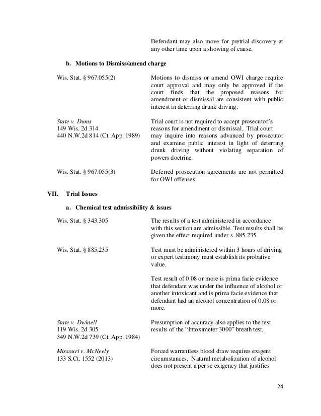 municipal owi prosecution wisconsin motion to dismiss form