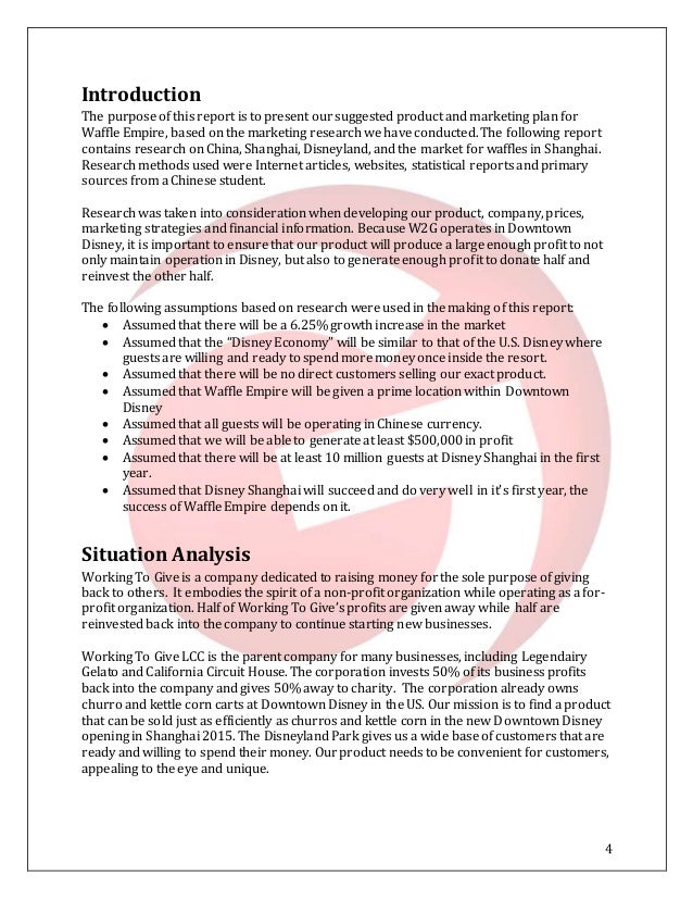 Waffle marketing plan picture