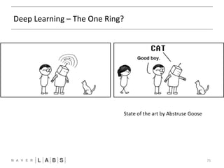 Deep 
Learning 
– 
The 
One 
Ring? 
75 
State 
of 
the 
art 
by 
Abstruse 
Goose 
 