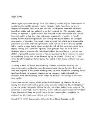 INTS 3300 Class | DOCX