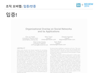 + 조직 오버랩: 입증/반증 
입증! 
 