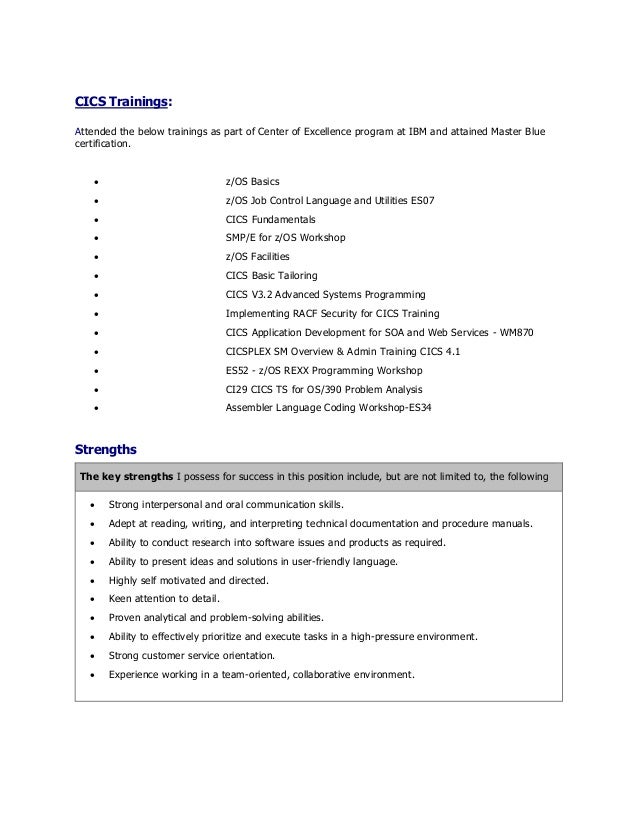 systems programmer resume