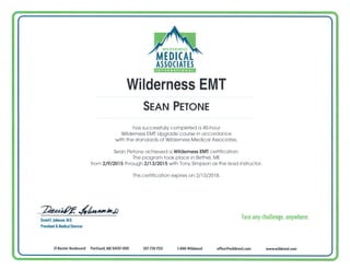 Wilderness EMT Certificate