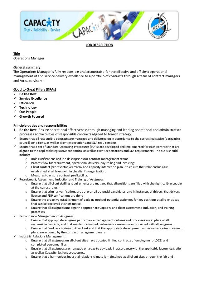 operations managers job description magdalene project org general managers job description