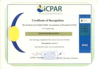Elysee , iCPAR Foundation level 2'