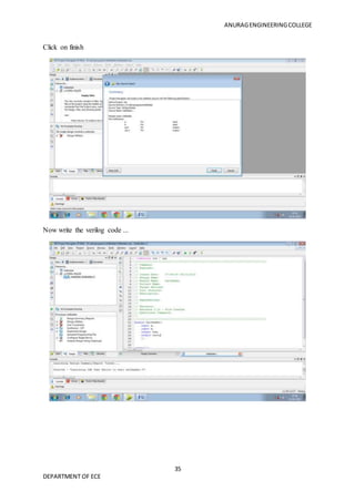 ANURAGENGINEERINGCOLLEGE
35
DEPARTMENT OF ECE
Click on finish
Now write the verilog code ...
 
