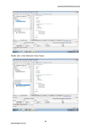 ANURAGENGINEERINGCOLLEGE
46
DEPARTMENT OF ECE
Double click on the behavioral Check Syntax
 