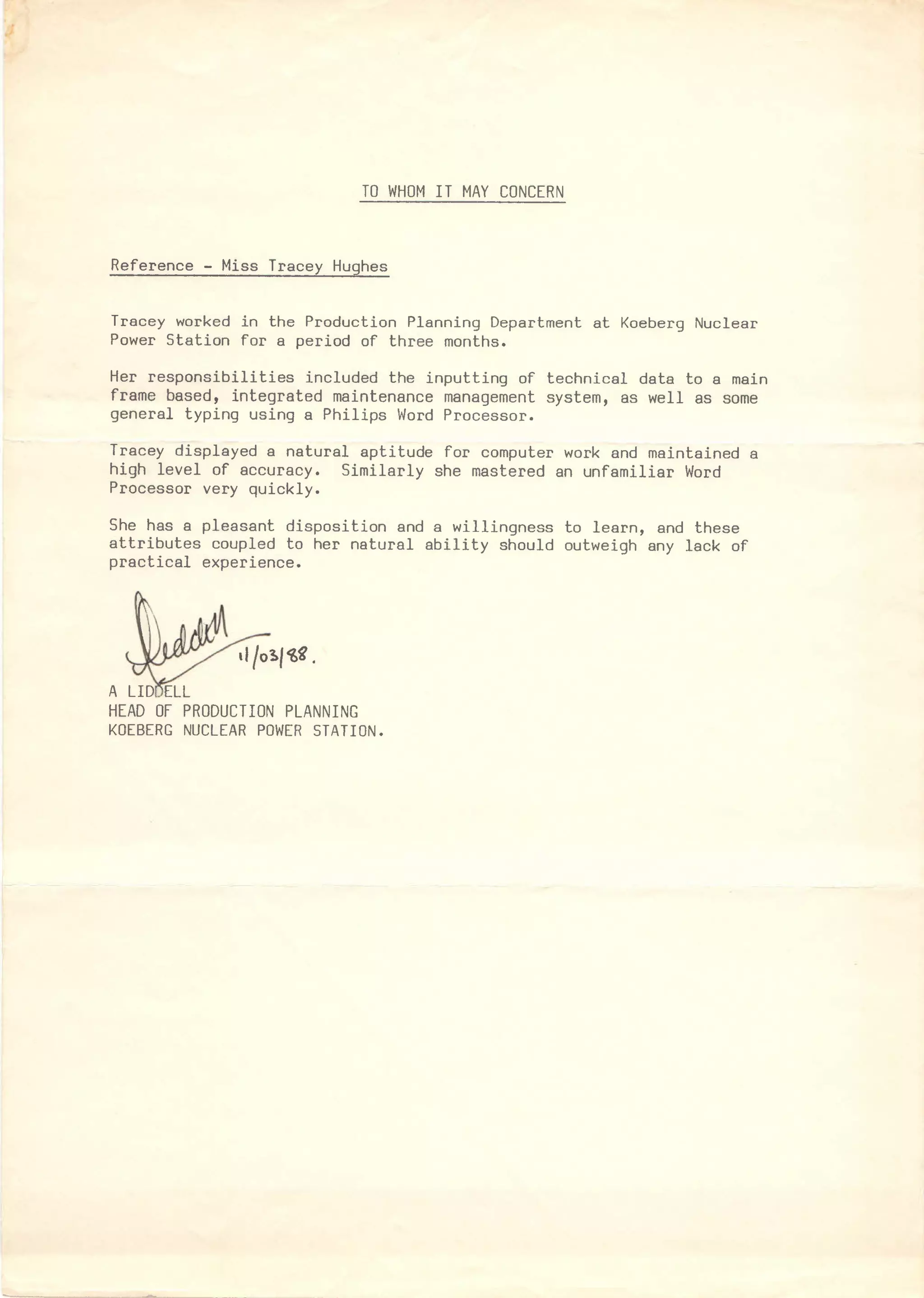 Eskom koeberg nuclear power station reference letter 1988 pdf