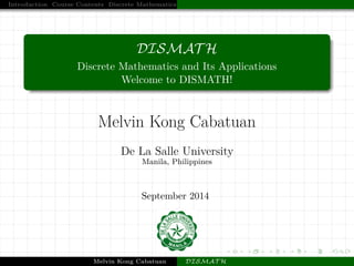DISMATH_Intro_Admin | PDF | Educational Assessment | Education