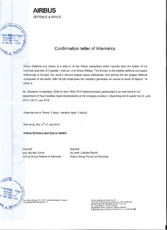 confirmation of internship letter