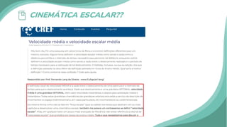 CINEMÁTICA ESCALAR??
 