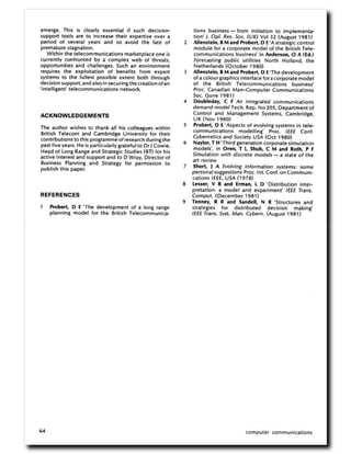 British Telecom: Expert Systems for Telecommunications Policy Analysis