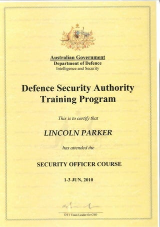 Defence Security FSO Course 2010