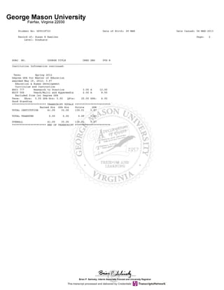 GMU transcript | PDF