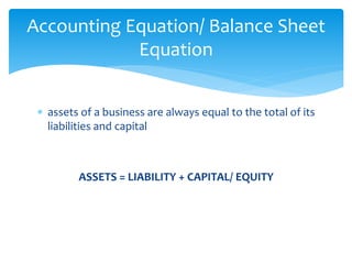 2 accounting equation and accounting mechanics | PPT