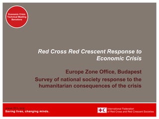 Red Cross Red Crescent Response to Economic Crisis Europe Zone Office, Budapest Survey of national society response to the humanitarian consequences of the crisis 