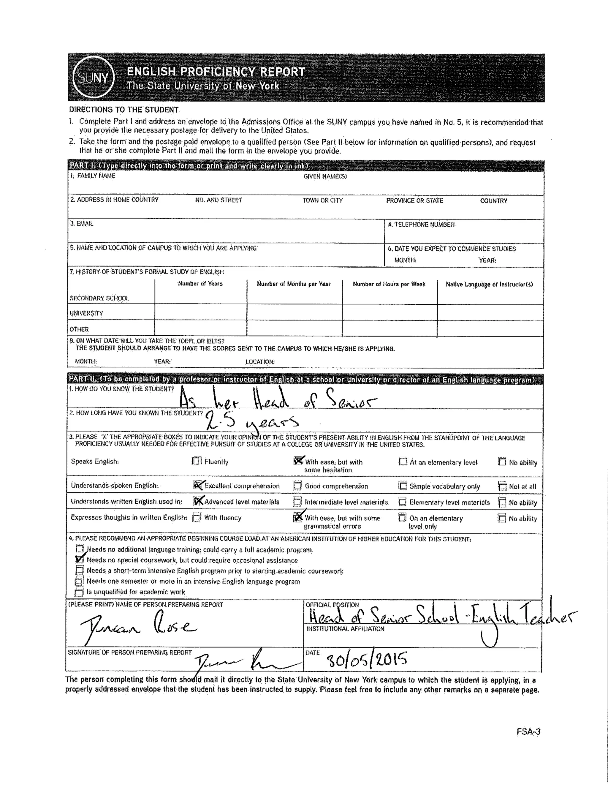 English Proficiency Pdf